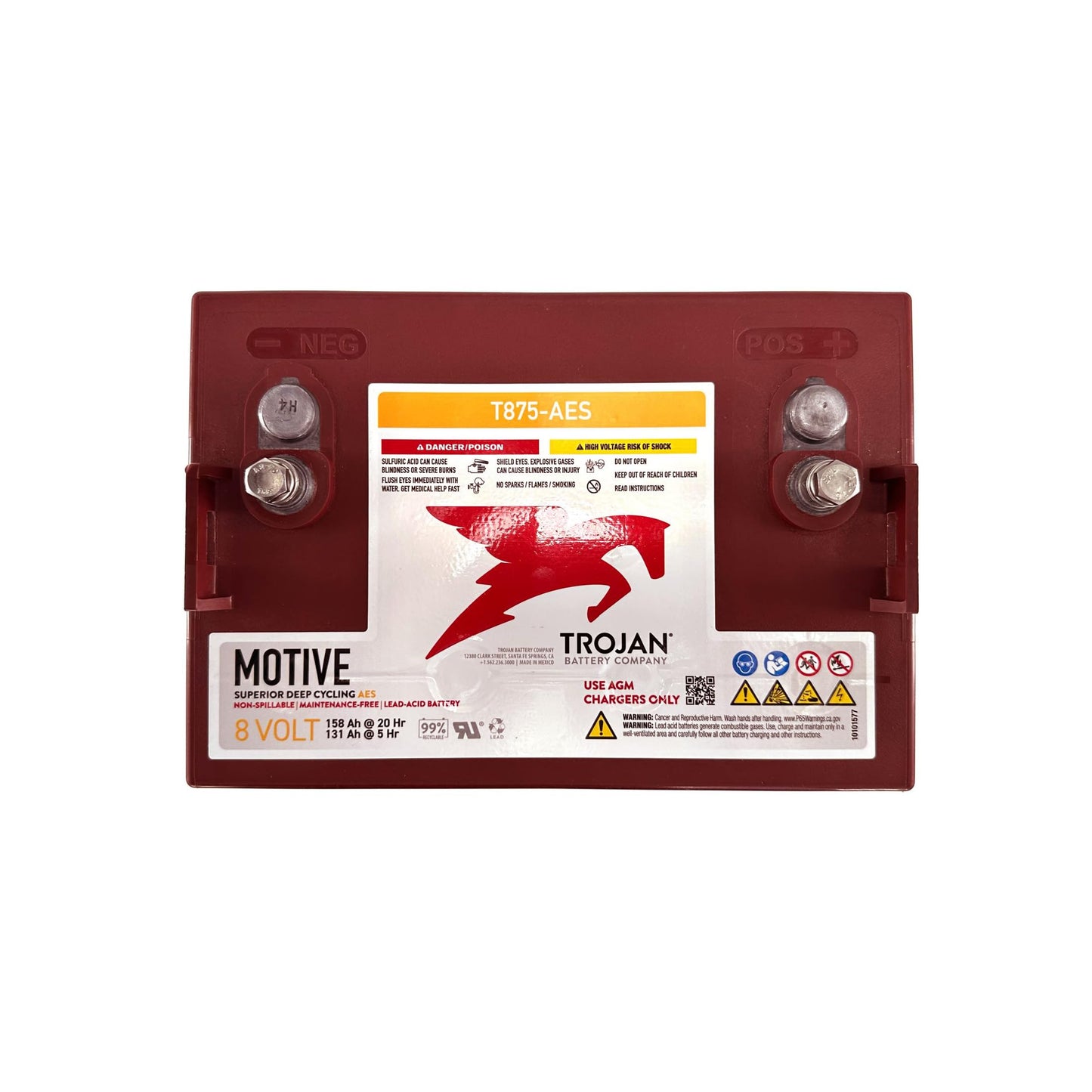 Trojan T875-AES 8V 158Ah VRLA AGM Battery (Set of 6)