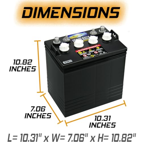 Crown CR-165 8V Deep-Cycle Flooded Battery Replaces Trojan T-875 X4
