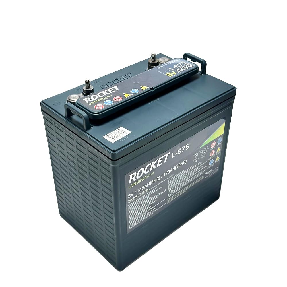 Rocket L-875 170Ah 8V Golf Cart Battery - Replaces Trojan T-875 (Set of 12)