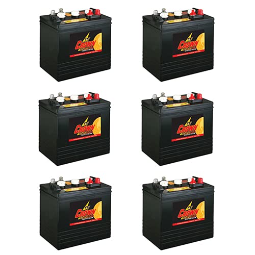 PowerStar Crown Battery BCI Group GC2 6V 220AH Deep Cycle Golf Cart and Scrubber Battery X6