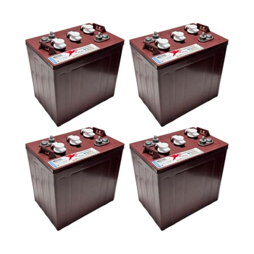 4 X TROJAN BATTERY T-105 PLUS 6V DEEP CYCLE FLOODED 225 Ah.
