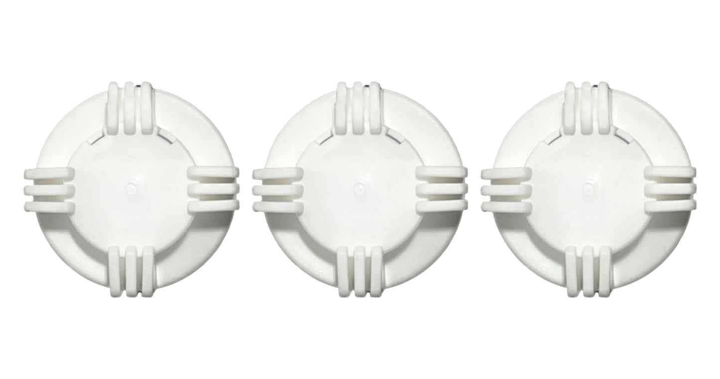 Stone River Golf Cart Battery Vent Caps - 1/4 Turn Bayonet Style (Color: White) Pack of 3