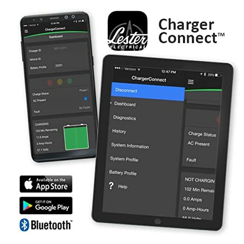 Lester Summit Series II Battery Charger - 1050W 24/36/48V with 2-Blade Gray Molded Crowsfoot Plug with 8.5 Ft. DC Cord