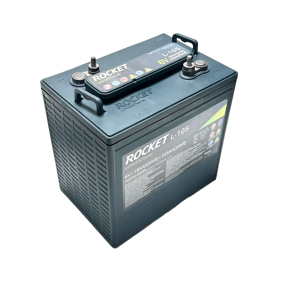 Rocket L-105 225Ah 6V Golf Cart Battery - Replaces Trojan T-105 | T-605 (Set of 4)