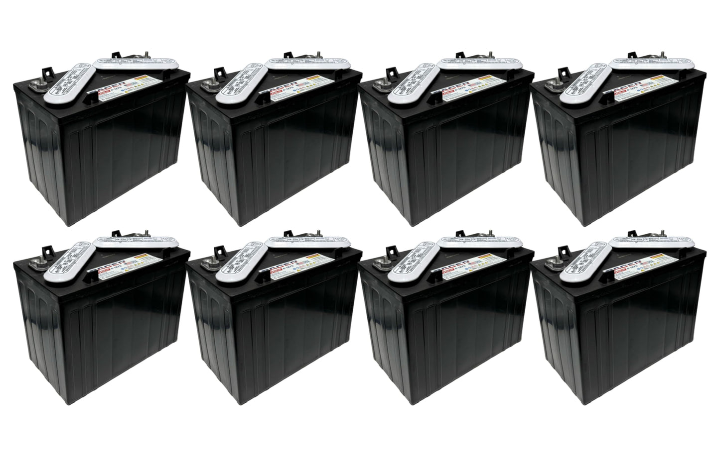 (Set of 8) Pacer P-1275 12V 145Ah Deep Cycle Golf Cart, Solar, Marine, RV, and Industrial Use Battery. Compatible with Trojan T-1275 | T1275