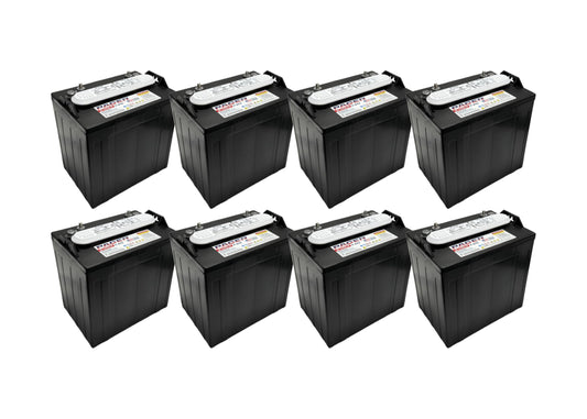 (Set of 8) Pacer P-875 8 Volt 165Ah Golf Cart, Solar, Marine, RV, and Industrial Use Deep Cycle Battery - Compatible with T-875 | T875