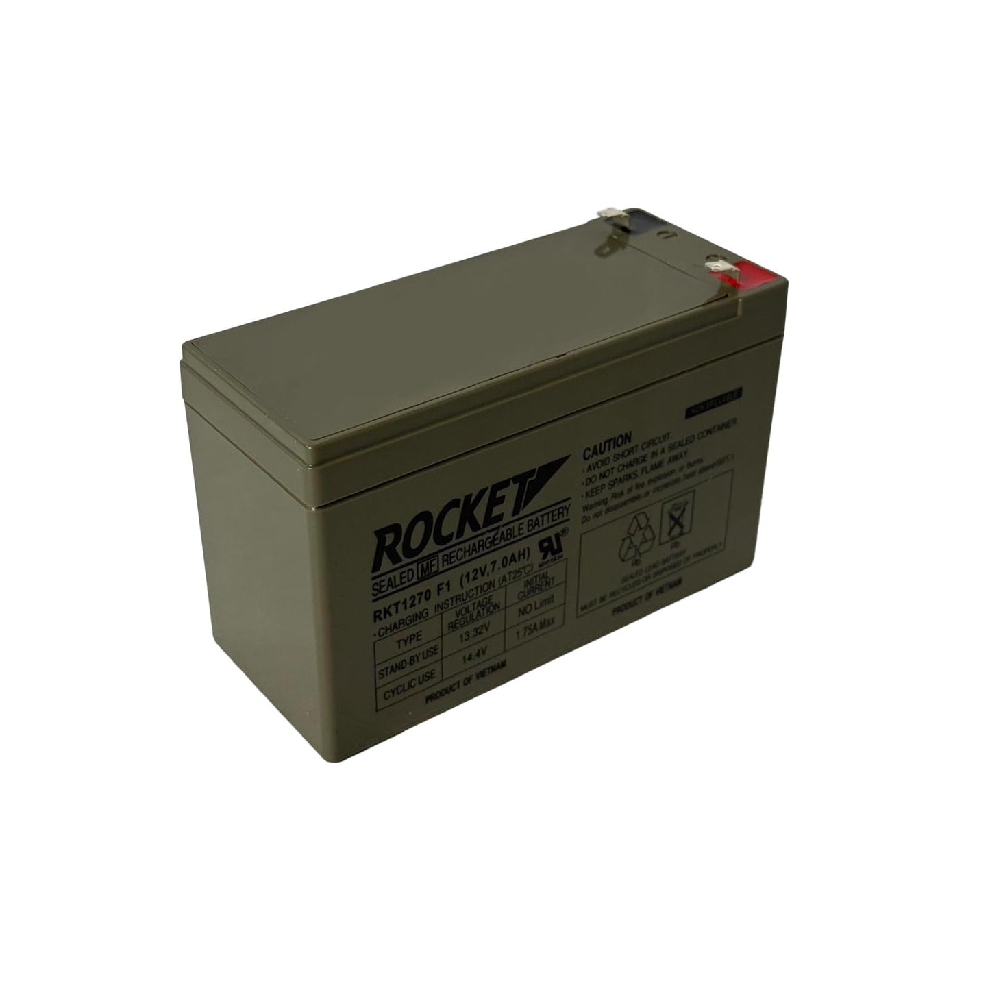 ROCKET RKT1270 12V 7Ah (Pack of 2) Sealed Lead Acid (SLA) Rechargeable Battery – F1 Terminal – AGM, Maintenance-Free, Backup Power for UPS, Alarm, and Security Systems