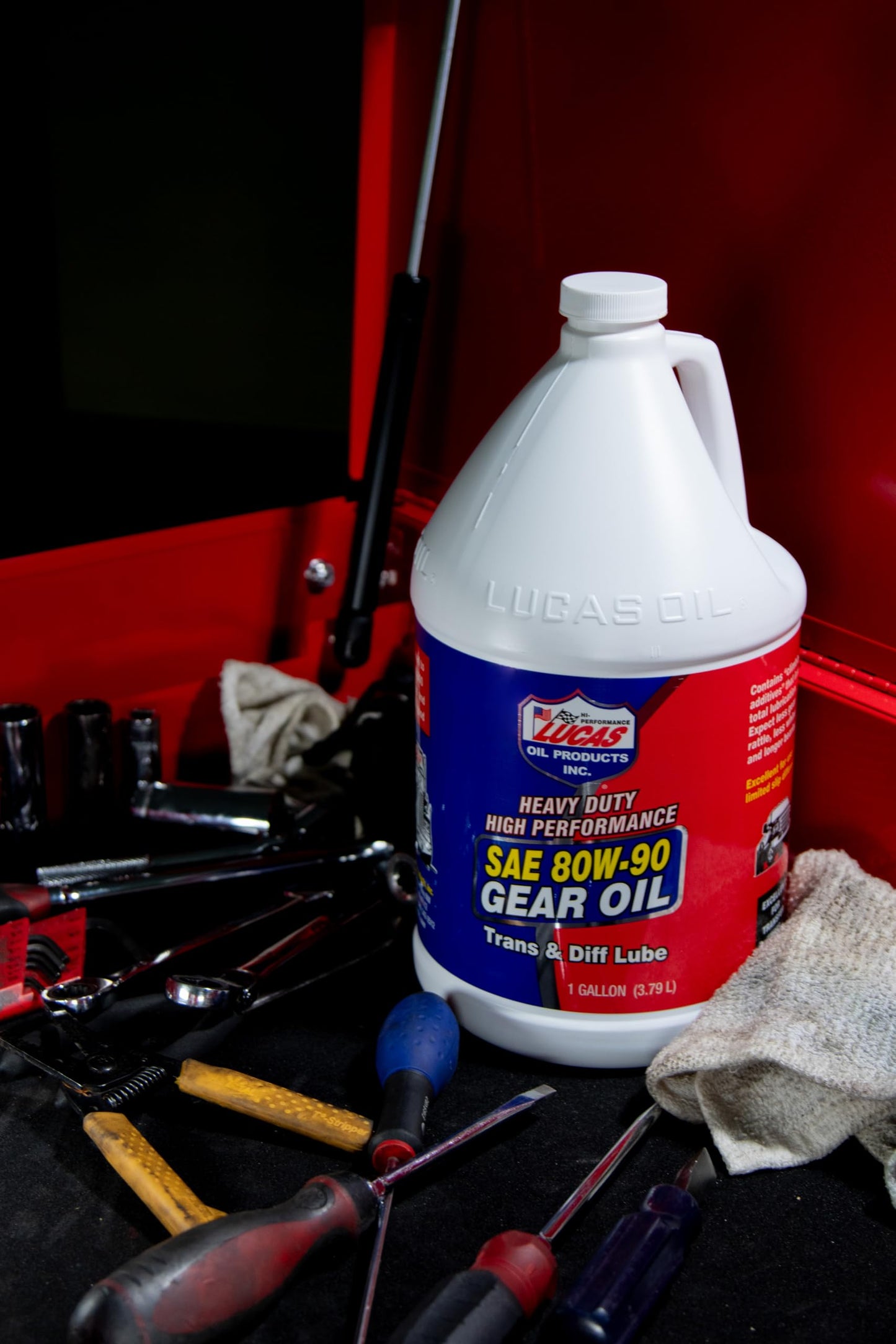 Lucas Oil 10046-PK4 Heavy Duty 80/90 Plus Gear Oil - 1 Gallon Jug, Pack of 4