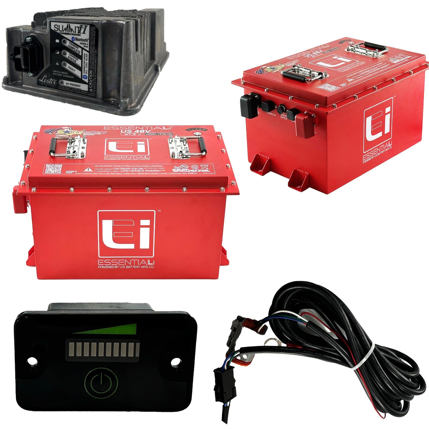 U.S. Battery ESSENTIAL Li® Deep Cycle Lithium-Ion Golf Cart Battery US 48V 105 Ah | Waterproof, Maintenance-free with integrated Battery Management System (BMS)
