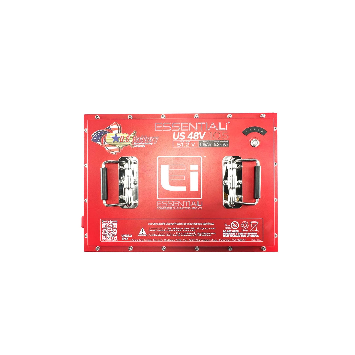 U.S. Battery ESSENTIAL Li® Deep Cycle Lithium-Ion Golf Cart Battery US 48V 105 Ah | Waterproof, Maintenance-free with integrated Battery Management System (BMS)