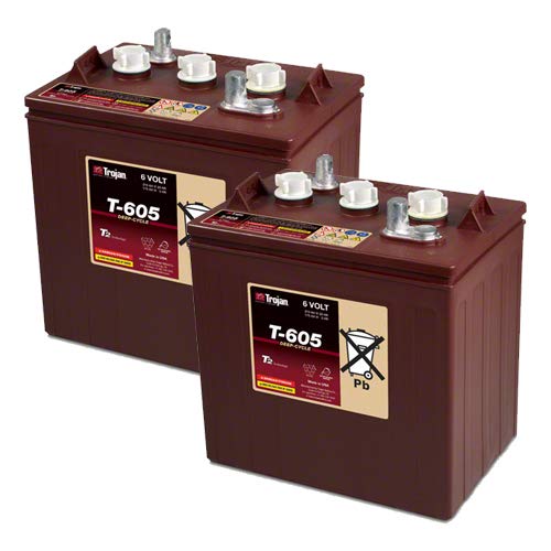 Trojan T-605 6V 210Ah Flooded Lead Acid GC2 Deep Cycle Battery x2