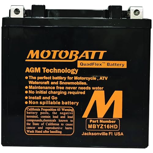 Motobatt MBYZ16HD AGM Quadflex Battery