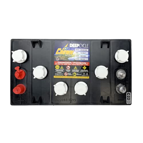 Crown T-1275 12V 150Ah Deep Cycle Flooded Lead Acid Golf Cart Battery Club Car X4