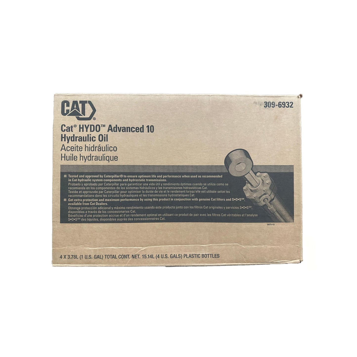 309-6932 HYDO Advanced 10 Hydraulic Oil - SAE 10W, 1 Gal. (Case of 4)