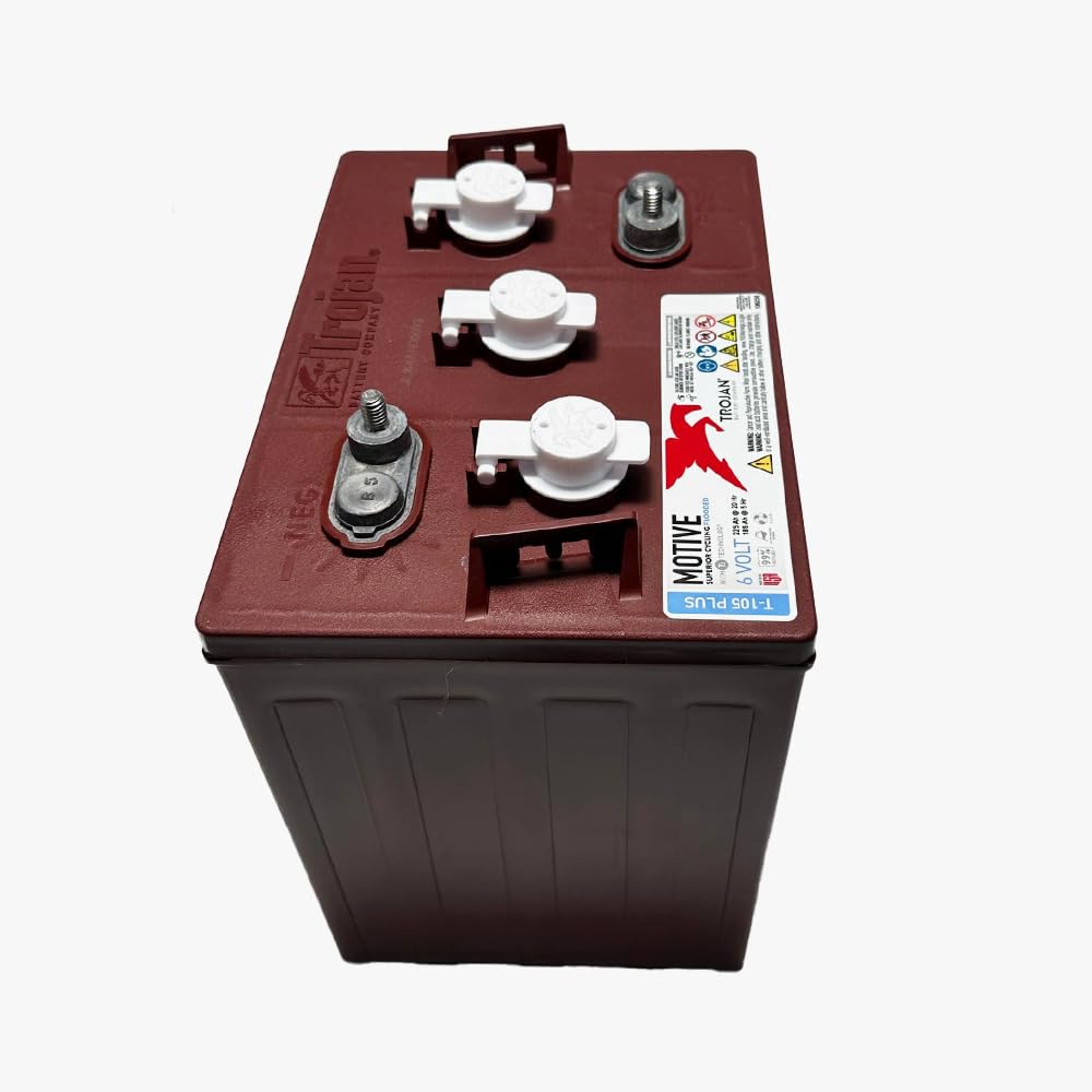 Trojan T-105 Plus 6V 225Ah Deep Cycle Flooded Battery – Pack of 6