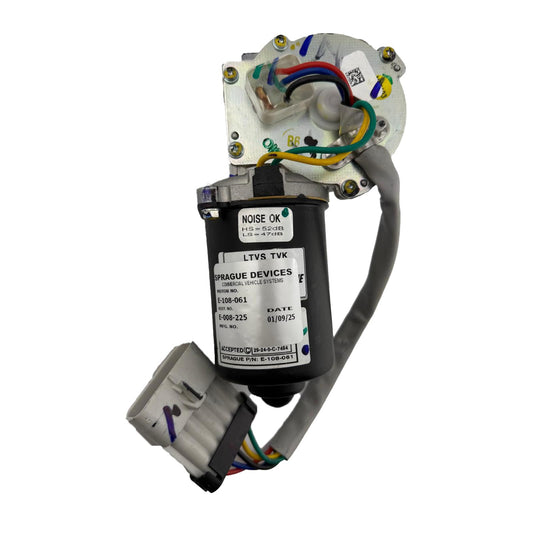 Sprague Devices E‑008‑225 Heavy‑Duty Windshield Wiper Motor – 36 Nm Stall Torque, Thermal Protection, EMI Suppression – Fits Volvo VN Series