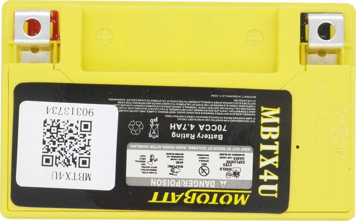 MotoBatt MBTX4U Replaces YTZ5S YTX4LBS YT4LBS YB4LA YB4LB