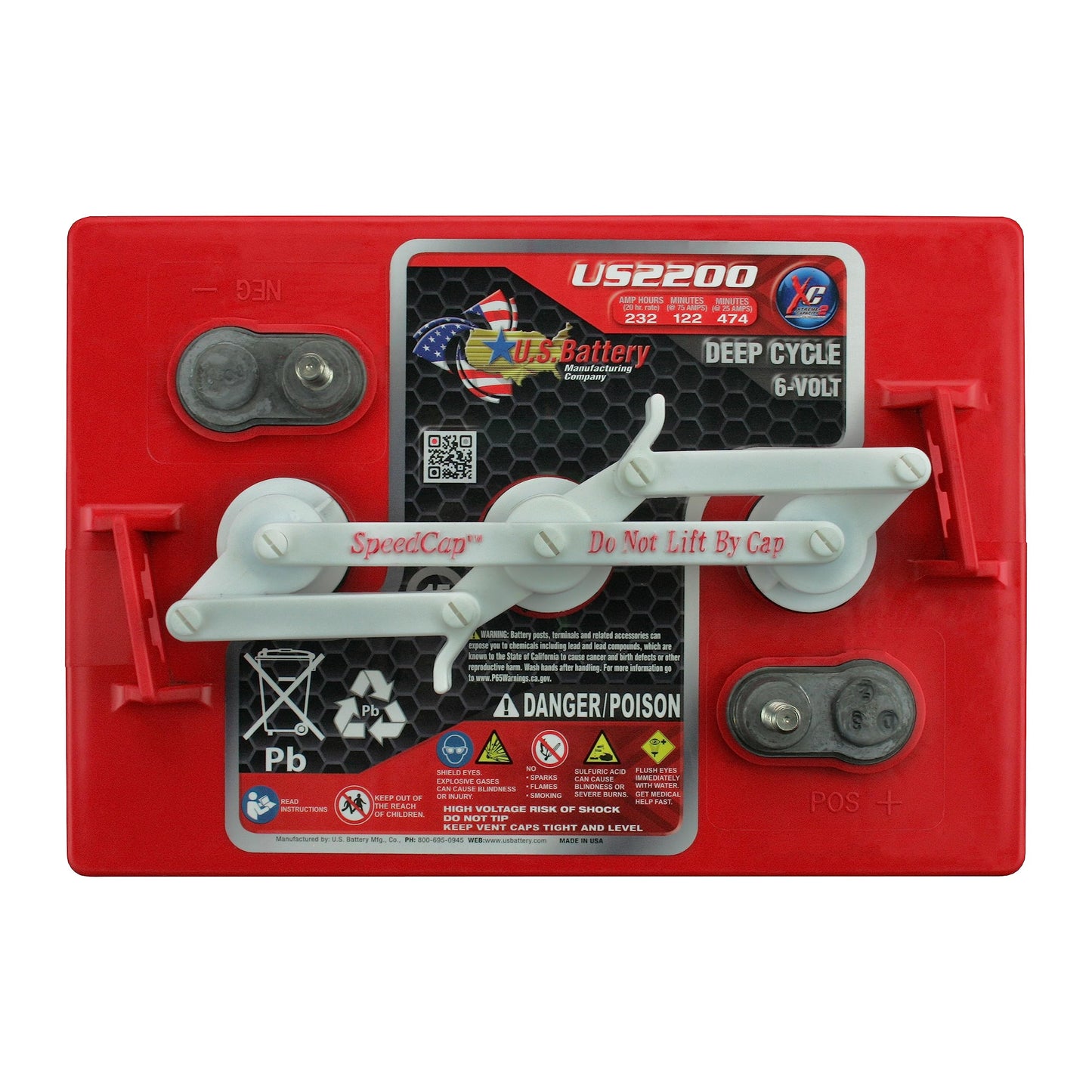US2200XC Replaces T-105 6V Volt Deep Cycle Golf Cart, Solar, Marine, RV and Industrial Use Batteries - 6 Pack