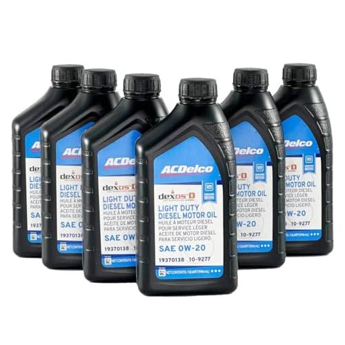 ACDelco GM Original Equipment 10-9277 (19370138) dexosD™ 0W-20 Diesel Motor Oil - 1 qt (Pack of 6)