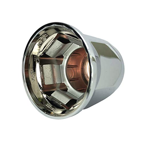 10 ALCOA 33mm Chrome Push On Hex Lug Nut Cover with Flange, Interior Metal Clips