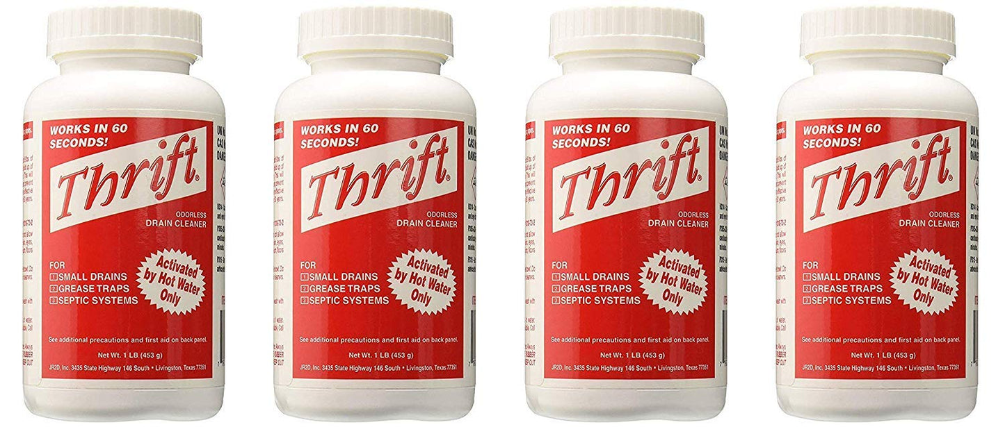 Thrift T-100 Alkaline Based 1-Pound Granular Drain Cleaner (4-(Pack))