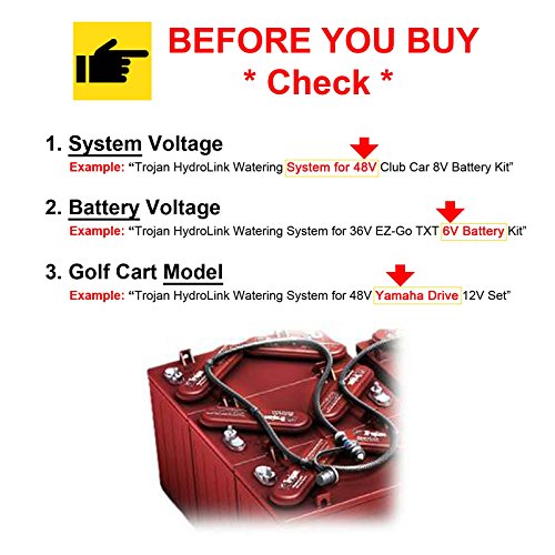 Ice Fire Trojan HydroLink Watering System for 36V EZ-Go TXT 6V Battery Kit