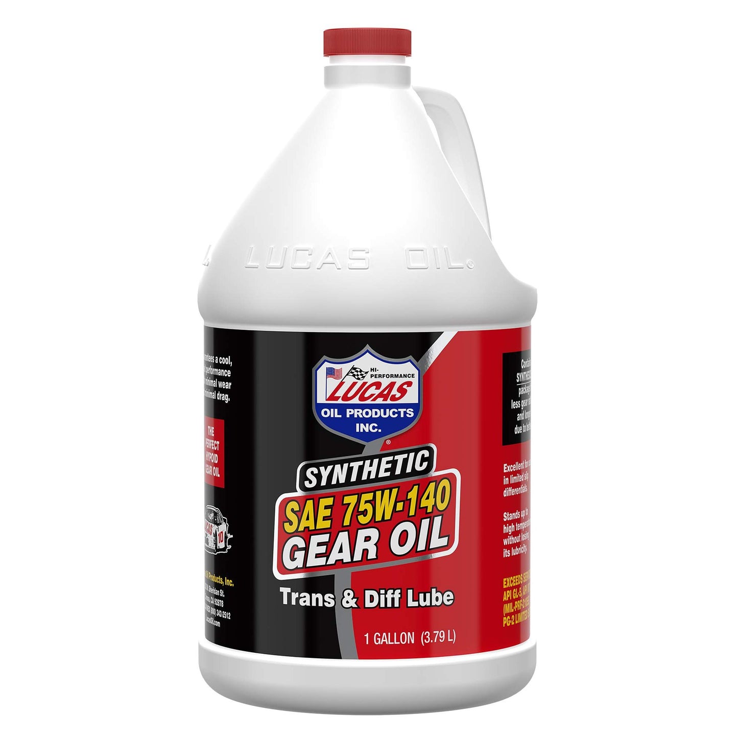 Lucas Oil 10122 Synthetic SAE 75W-140 Gear Oil - 1 Gallon (Pack of 4)