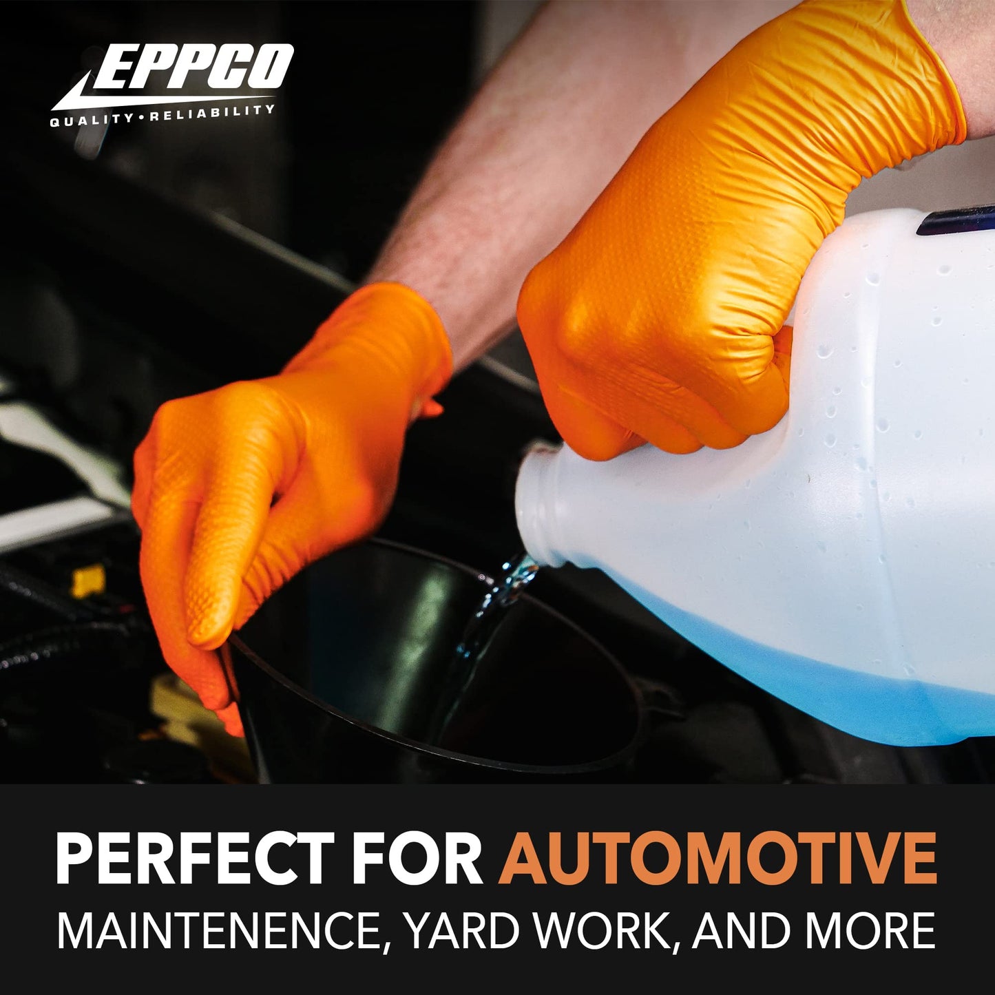 EPPCO Unisex-Adult Tigergrip Orange Nitrile Gloves