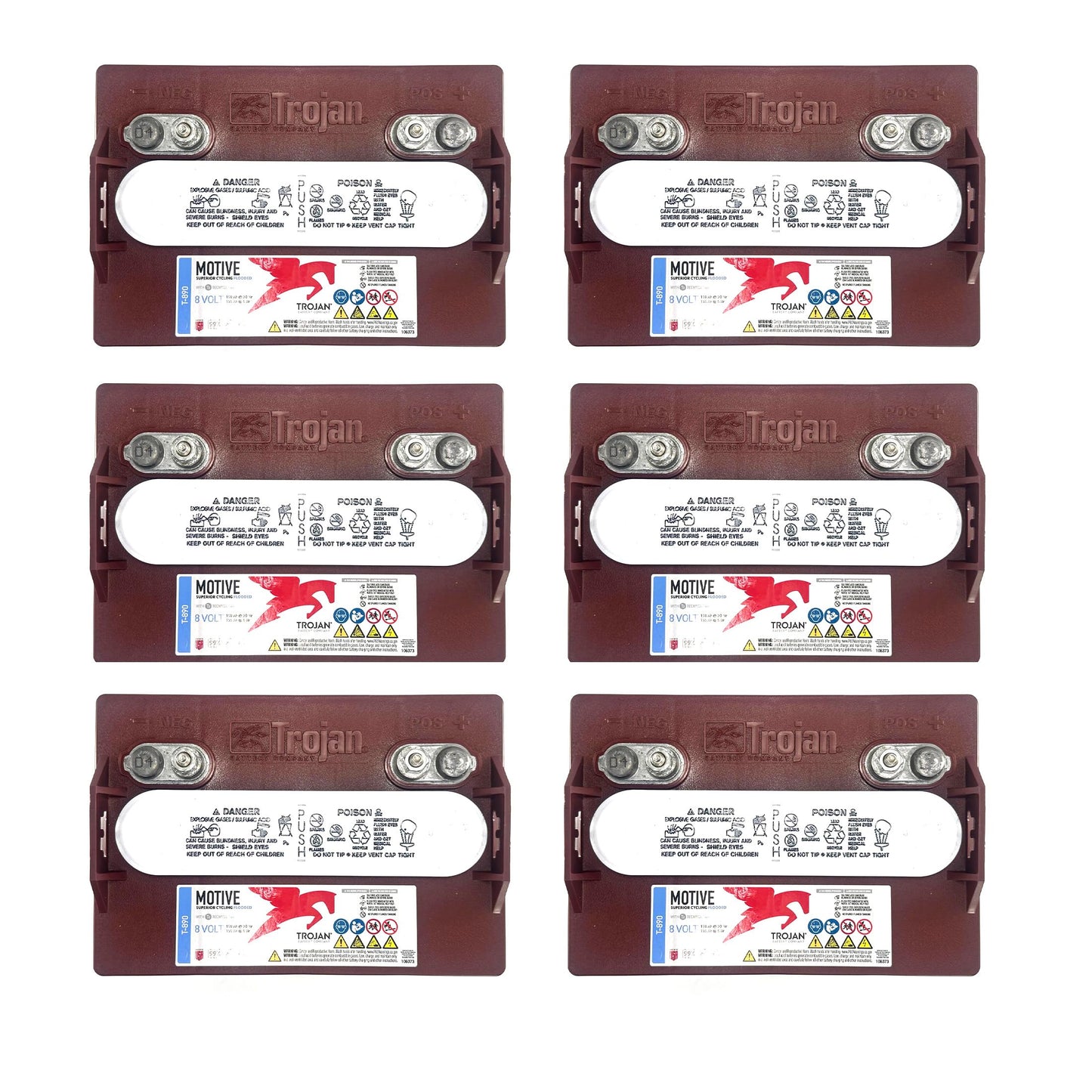 Trojan T-890 Deep Cycle 8V Battery X6