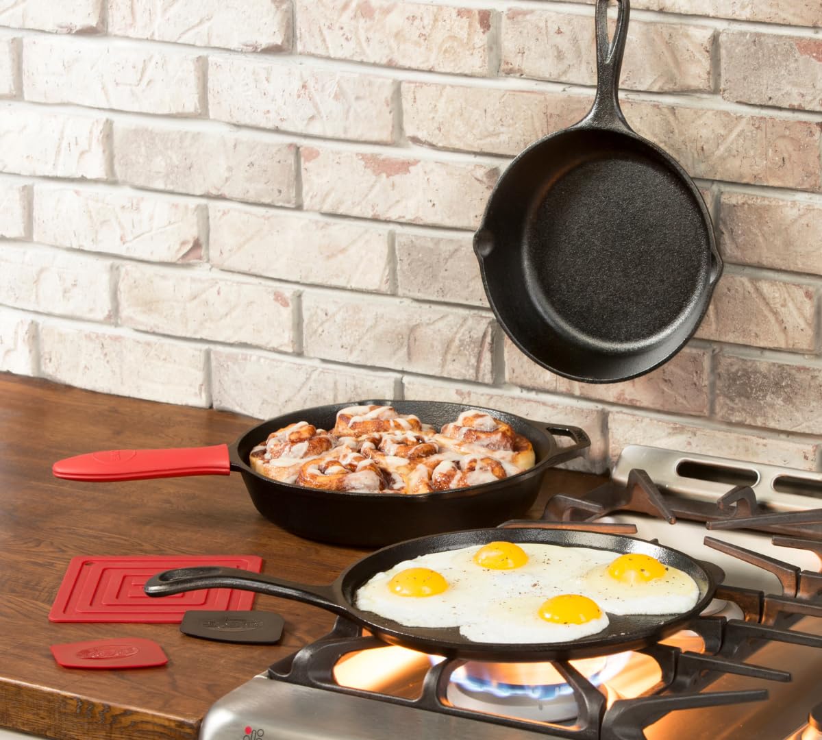 Lodge L6SPB41 Essential Skillet Set, 7-Piece, Black