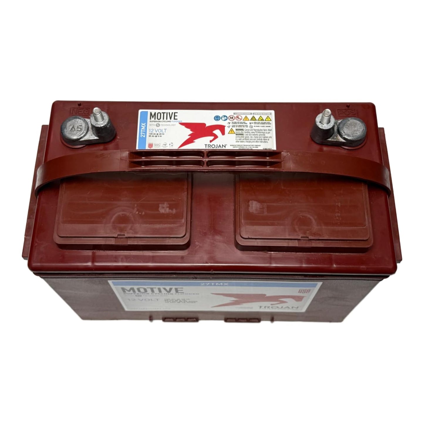 Trojan Battery 27TMX - 12V Flooded Lead Acid Battery, 105 Ah - Ideal for RVs, Marine, and Floor Cleaning Machines | Set of 2