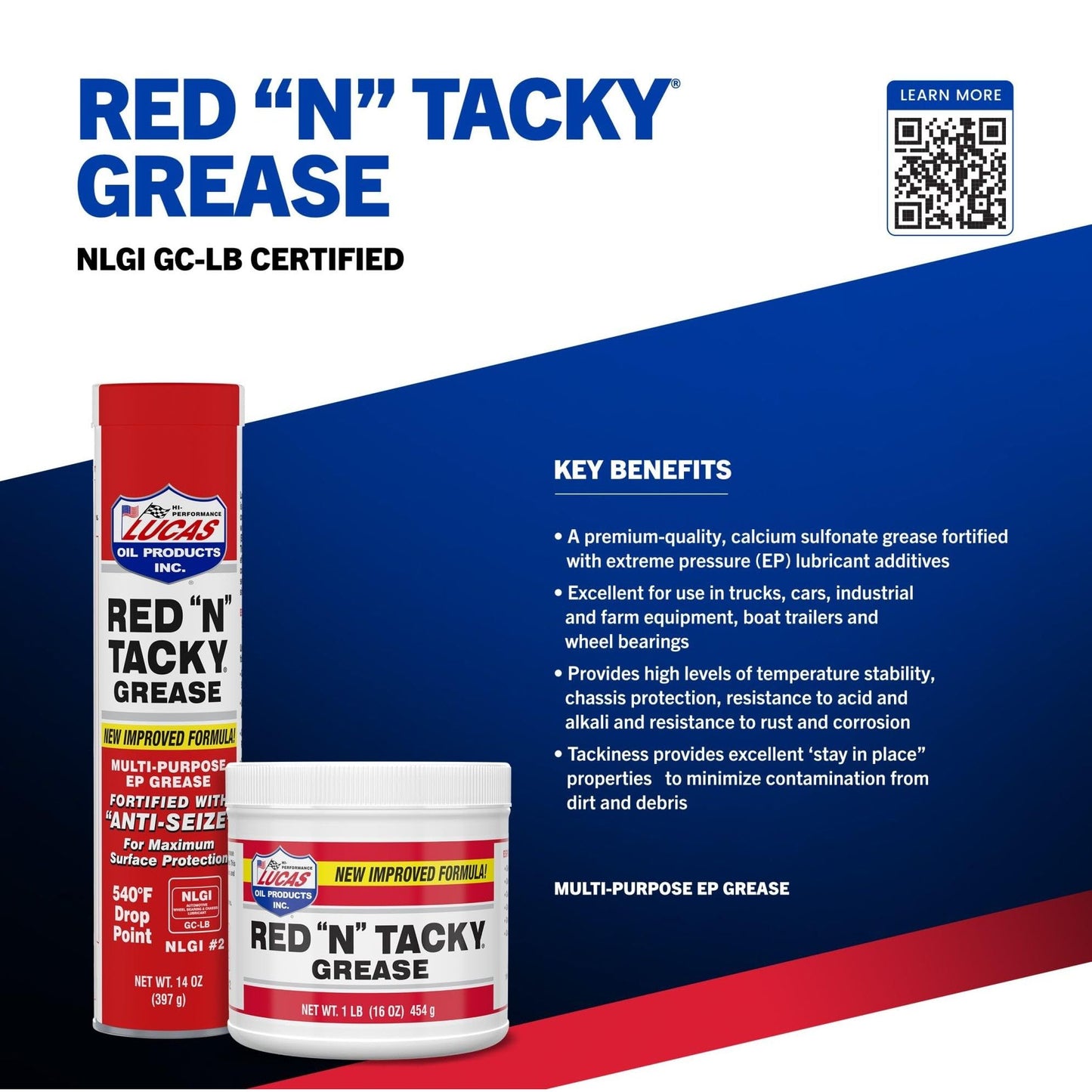 Lucas 10005-30PK Red N' Tacky Grease, (Pack of 30)