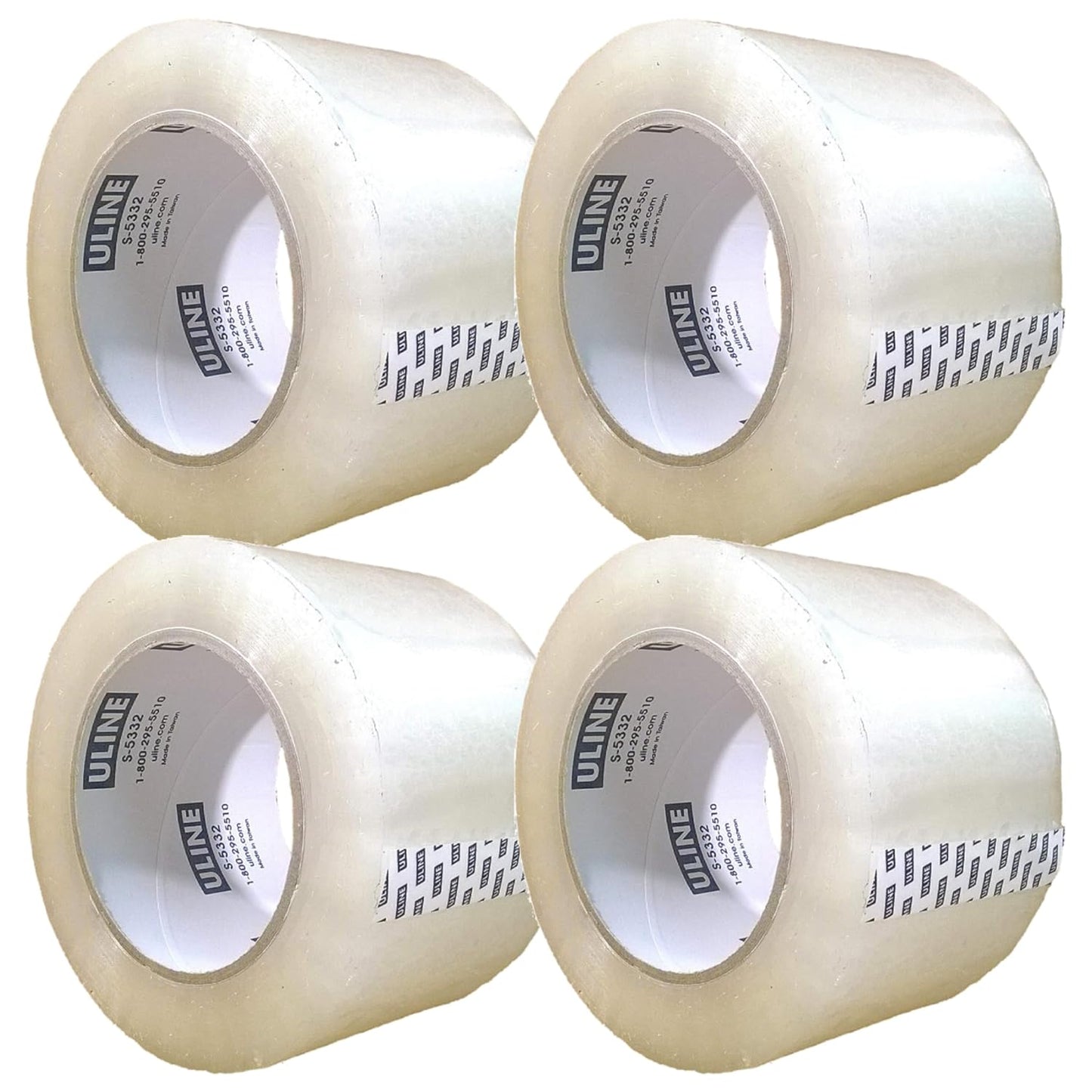 S-5332 Packing Tape, 3 Inch X 110 Yard 2.6 Mil Crystal Clear Industrial Plus Tape by Uline, Pack of 4