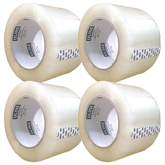 S-5332 Packing Tape, 3 Inch X 110 Yard 2.6 Mil Crystal Clear Industrial Plus Tape by Uline, Pack of 4