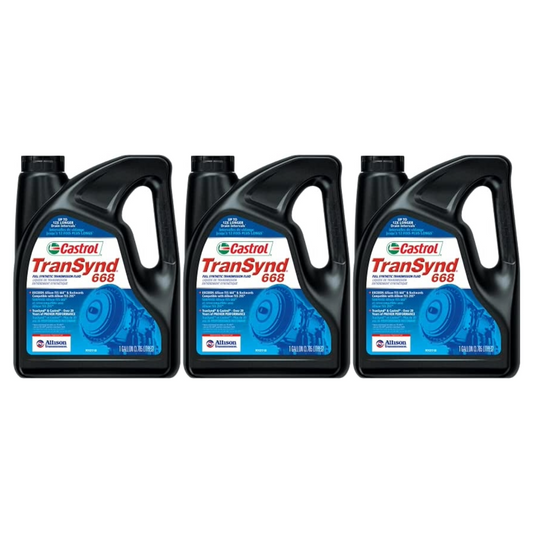 Castrol TranSynd 668 Full Synthetic Automatic Transmission Fluid (ATF) 1-Gallon - Case of 3 | 15E2E1