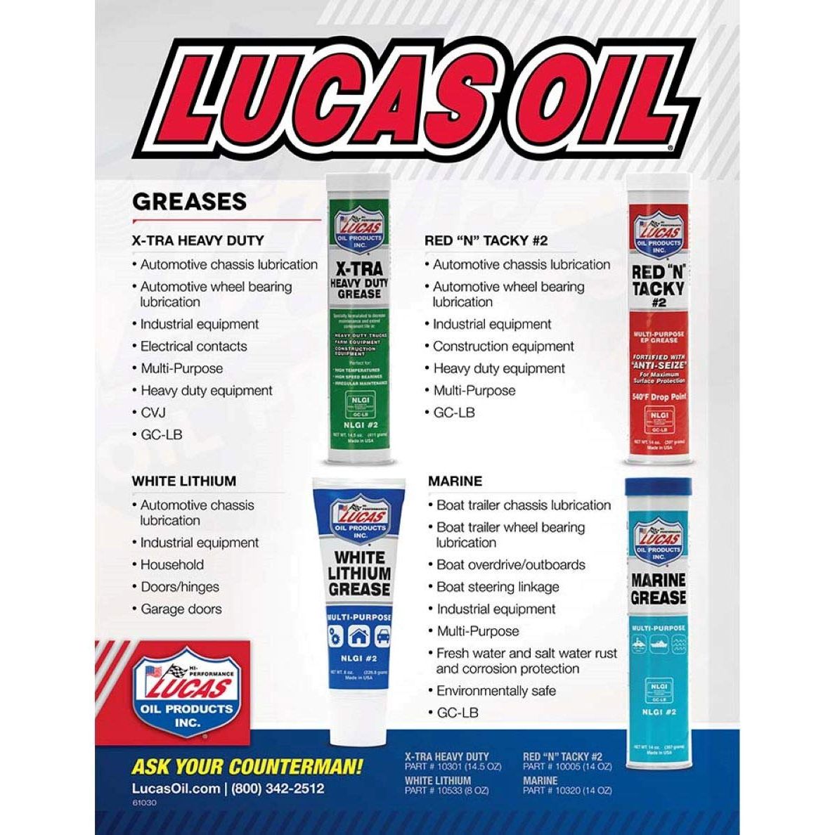 Lucas 10005-30PK Red N' Tacky Grease, (Pack of 30)