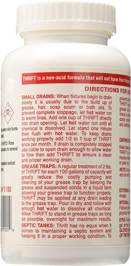 Thrift T-200 Drain Cleaner 2 lb (Pack of 2)