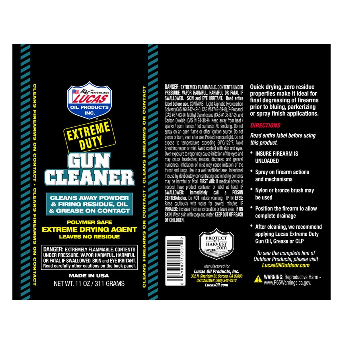 Lucas Oil 10905 Extreme Duty Gun Cleaner - 11 Ounce