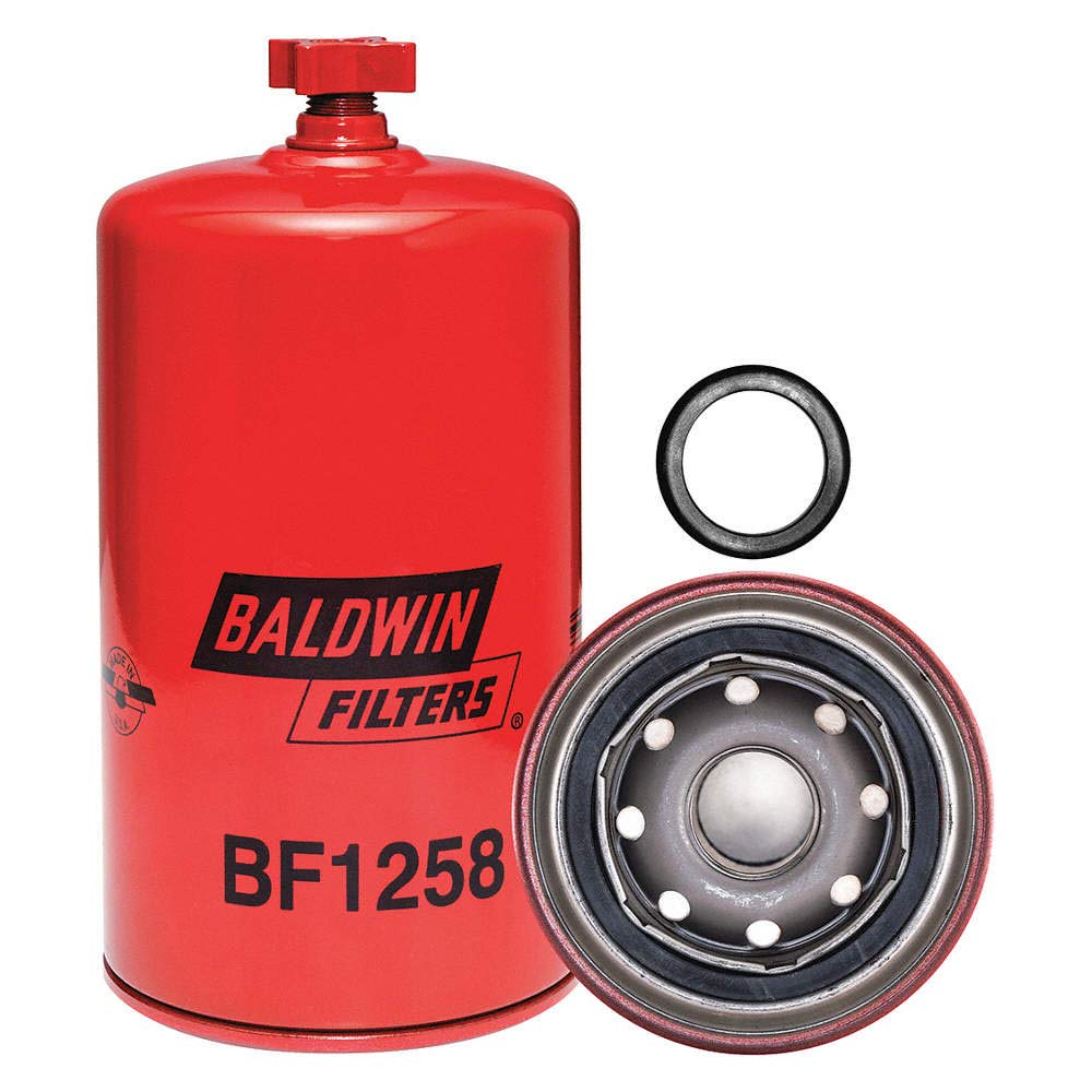 Baldwin Filters Fuel Filter, Spin-On Filter Design - BF1258 (Pack of 2)